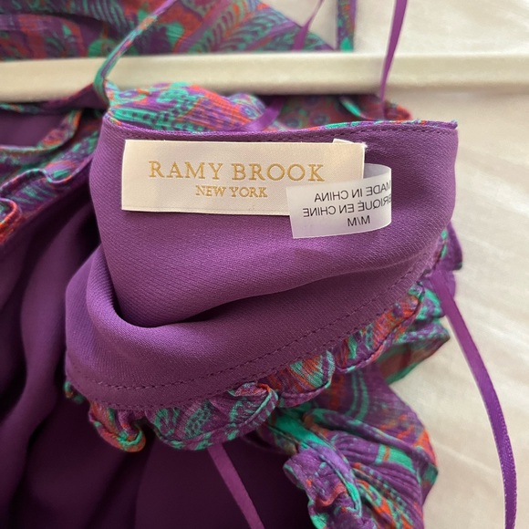 Ramy Brook Womens Floral Print Julieta Blouse in Boysenberry - Picture 4 of 4